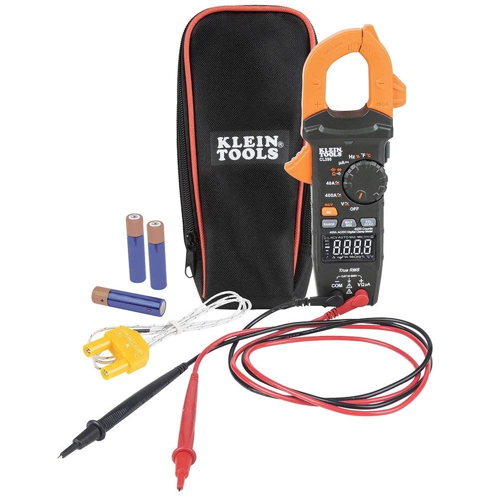 Klein Tools CL390 AC/DC Digital Clamp Meter, 400A, Auto-Range